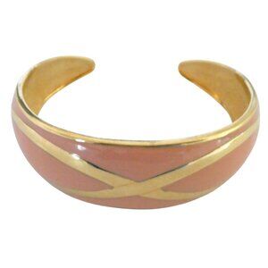 vtg 80s AVON pink Enamel domed cuff bracelet